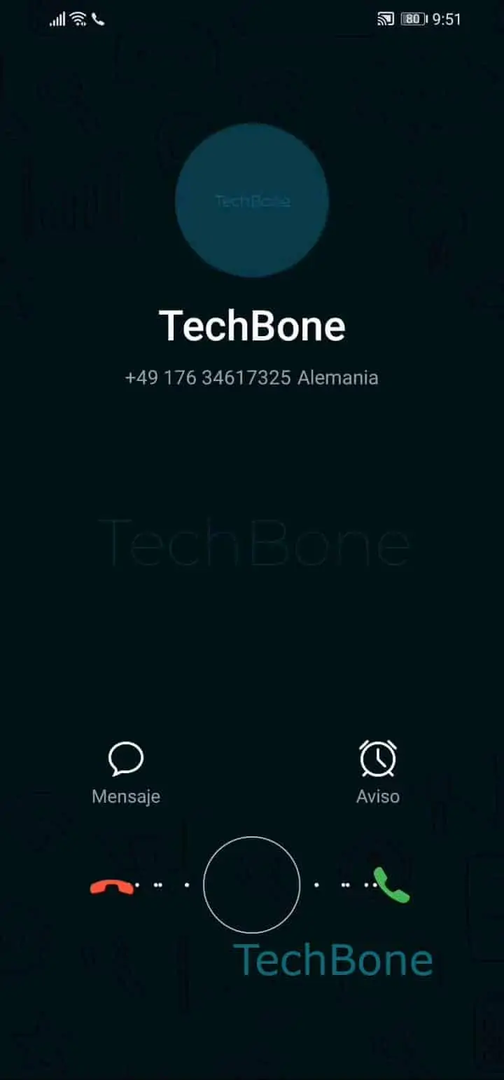 Rechazar llamada con respuesta rápida – EMUI: paso 1 – Presiona Mensaje