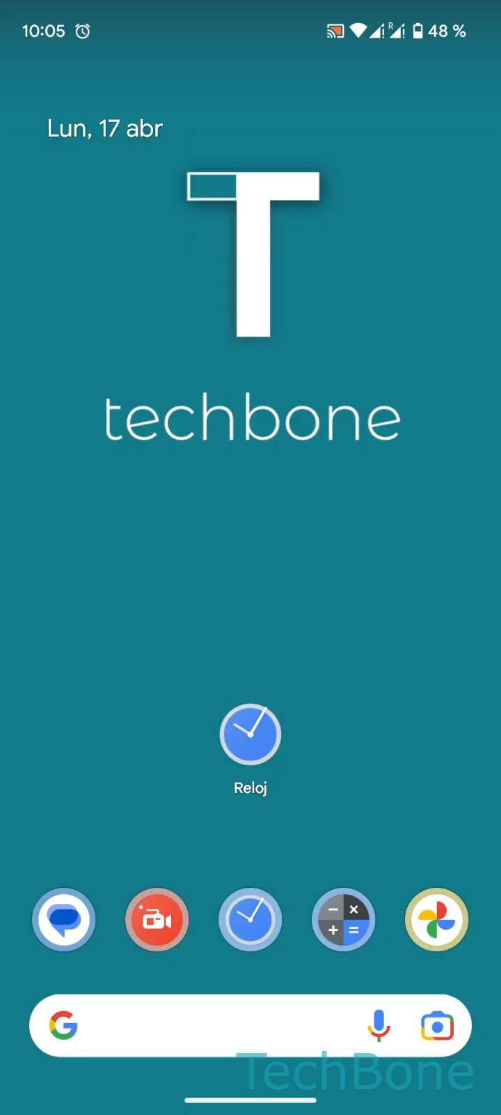 Crear y configurar alarmas nuevas – Android 13: paso 1 – Abre Reloj