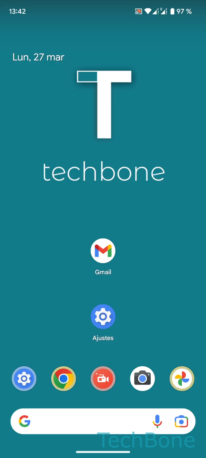 Quitar aplicaciones de la pantalla de inicio – Android 13: paso 1 – Mantén una Aplicación