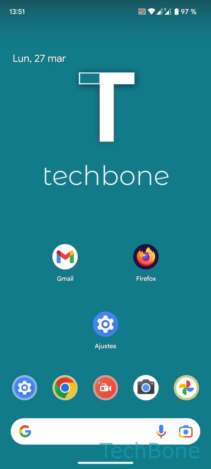 Crear carpetas en la pantalla de inicio – Android 13: paso 1 – Mantén una Aplicación