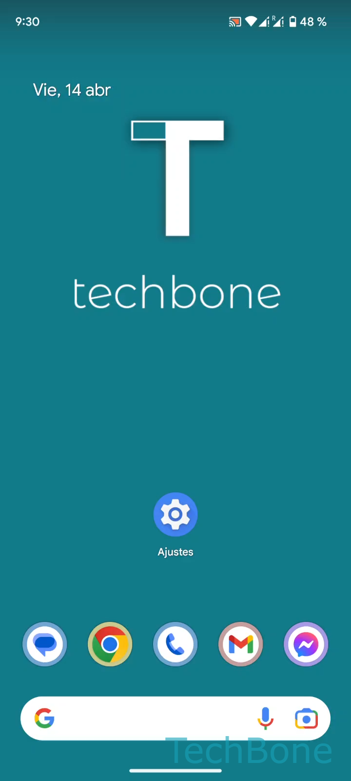 Añadir palabras al diccionario personal del teclado – Android 13: paso 1 – Abre los Ajustes