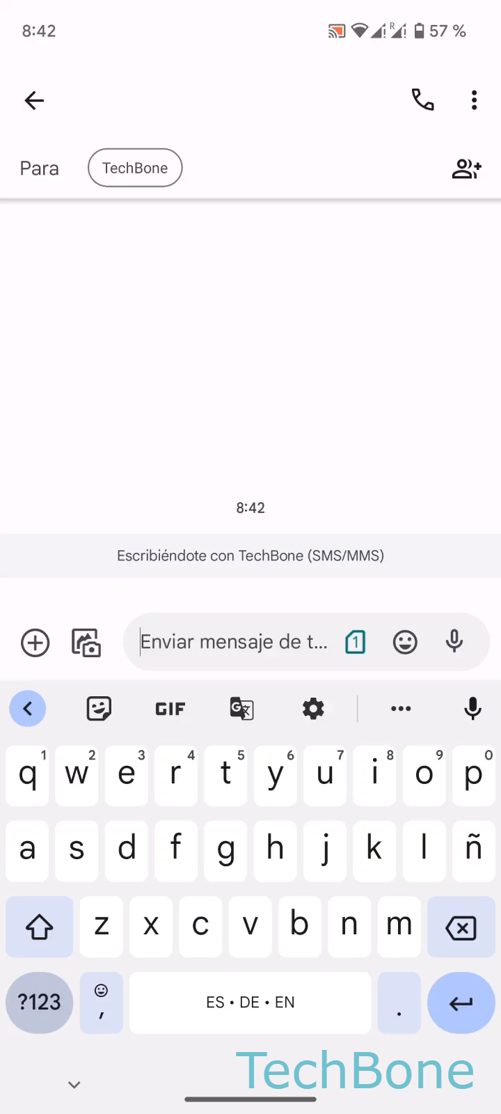 Programar envío de un SMS – Android 13: paso 1 – Escribe un Mensaje de texto