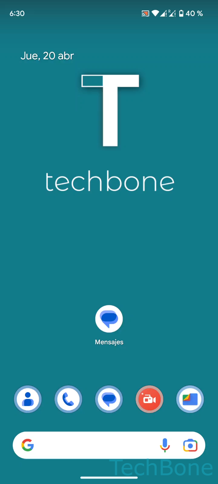 Activar o desactivar funciones de chat – Android 13: paso 1 – Abre Mensajes