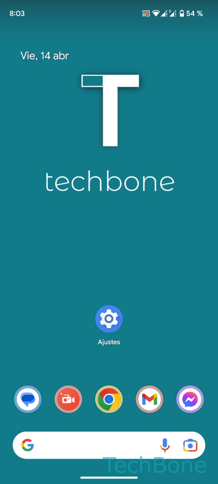 Cambiar el diseño del teclado en Gboard – Android 13: paso 1 – Abre los Ajustes