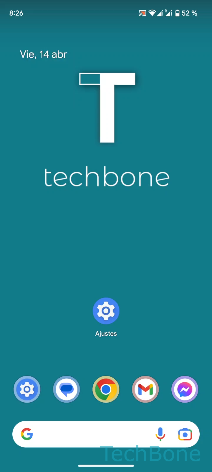 Bloqueo de palabras ofensivas en el teclado – Android 13: paso 1 – Abre los Ajustes