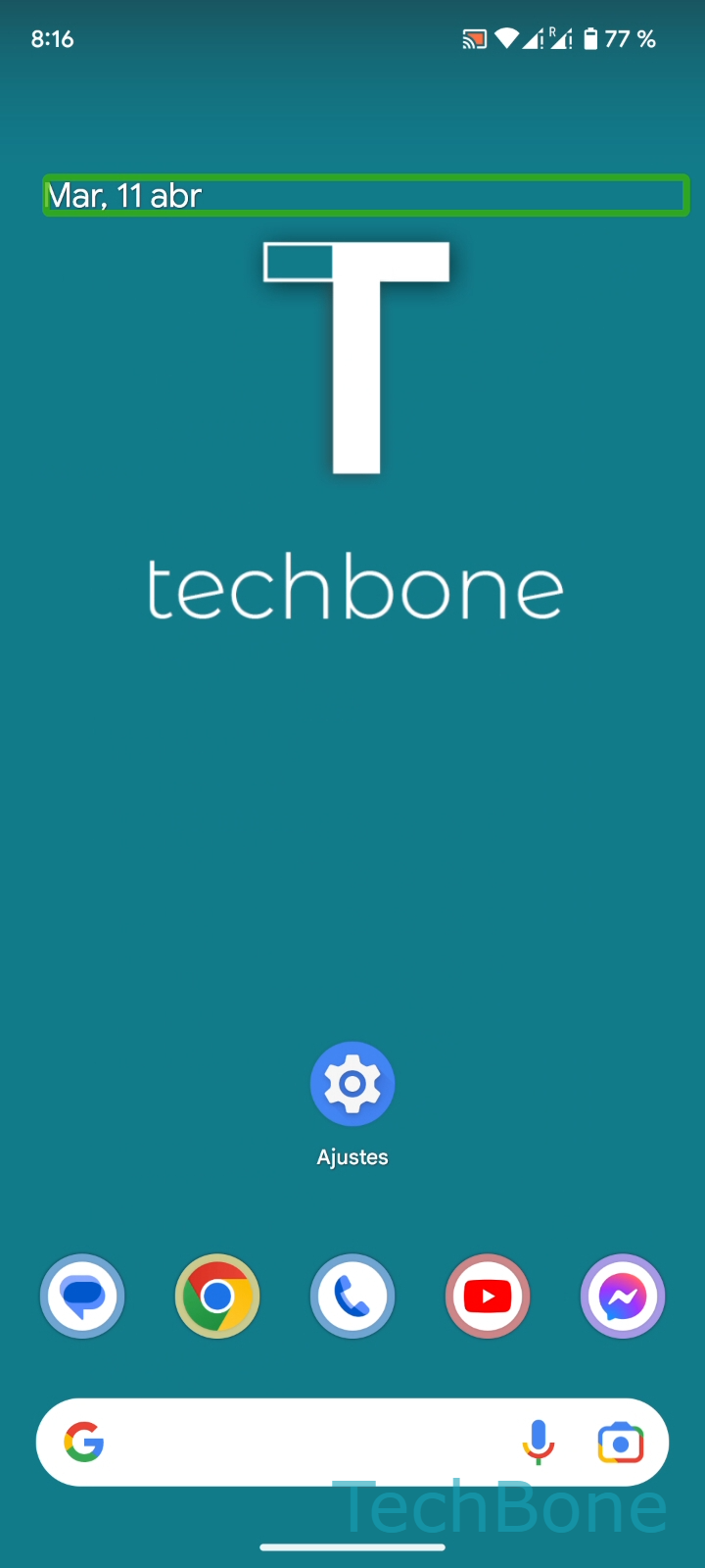 Desactivar TalkBack en Accesibilidad – Android 13: paso 1 – Presiona Ajustes