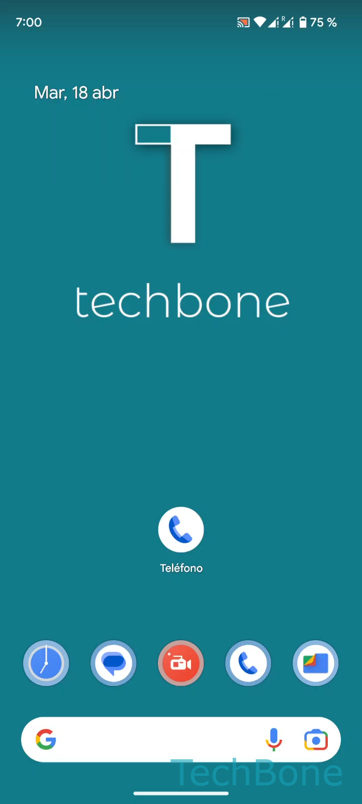 Bloquear un número desde el historial de llamadas – Android 13: paso 1 – Abre Teléfono