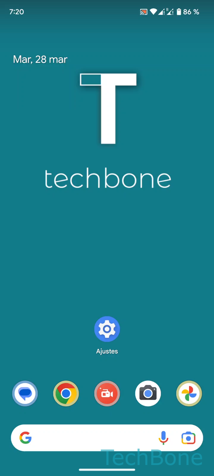 Añadir widgets a la pantalla de inicio – Android 13: paso 1 – Mantén un Área libre en la pantalla de inicio