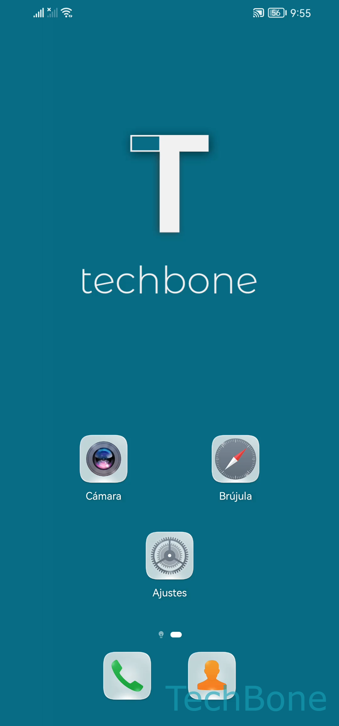 Crear carpetas en la pantalla de inicio – EMUI: paso 1 – Mantén presionada una Aplicación