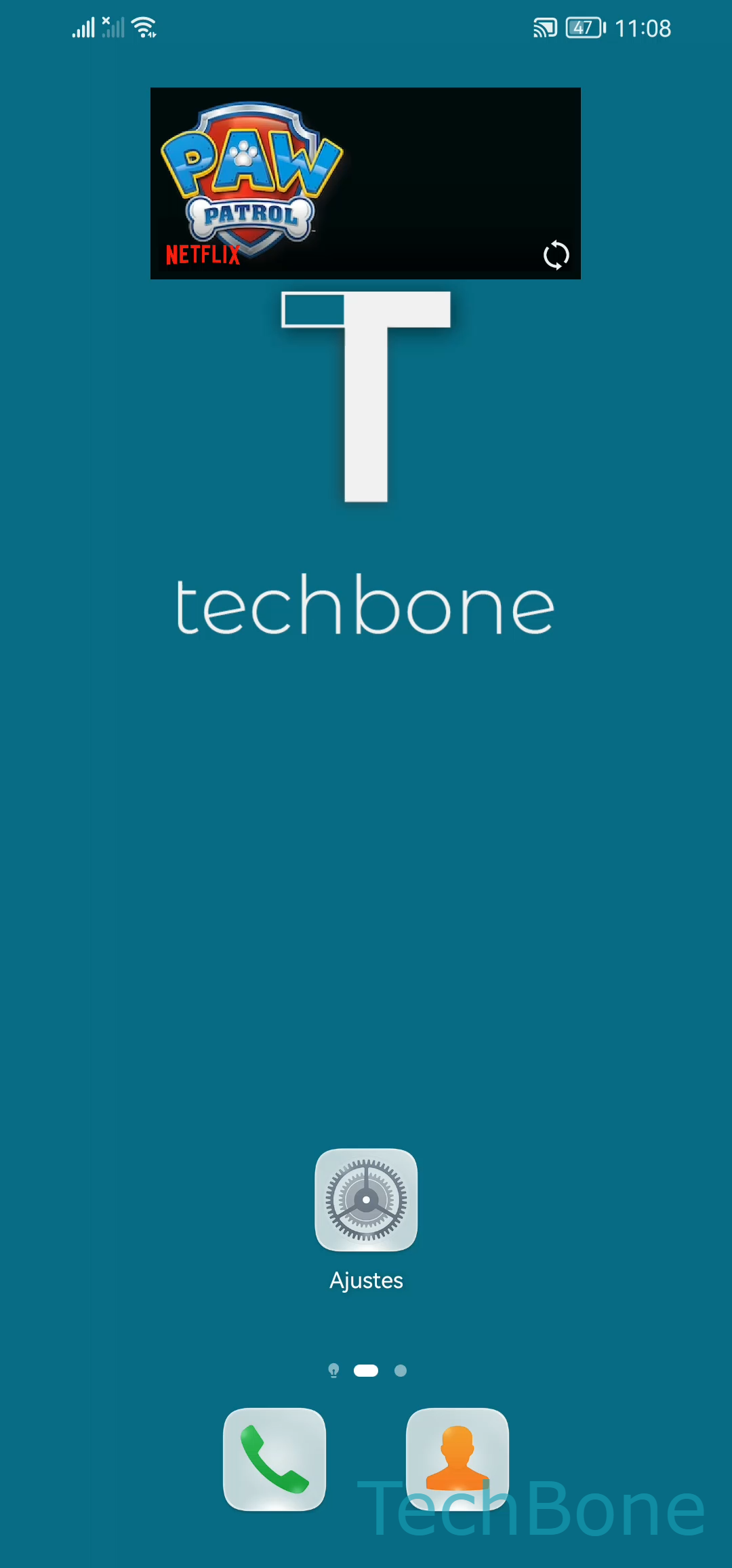 Mover widgets en la pantalla de inicio – EMUI: paso 1 – Mantén presionado un Widget