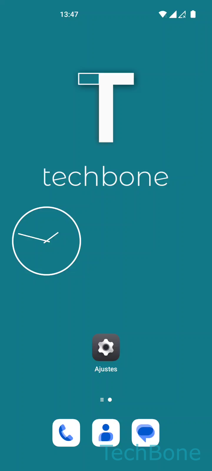 Cambiar el tamaño de los widgets – Oxygenos 12: paso 1 – Mantén presionado un Widget