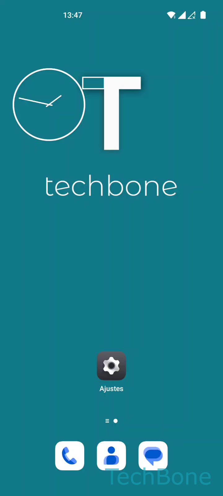 Mover widgets en la pantalla de inicio – Oxygenos 12: paso 1 – Mantén presionado un Widget