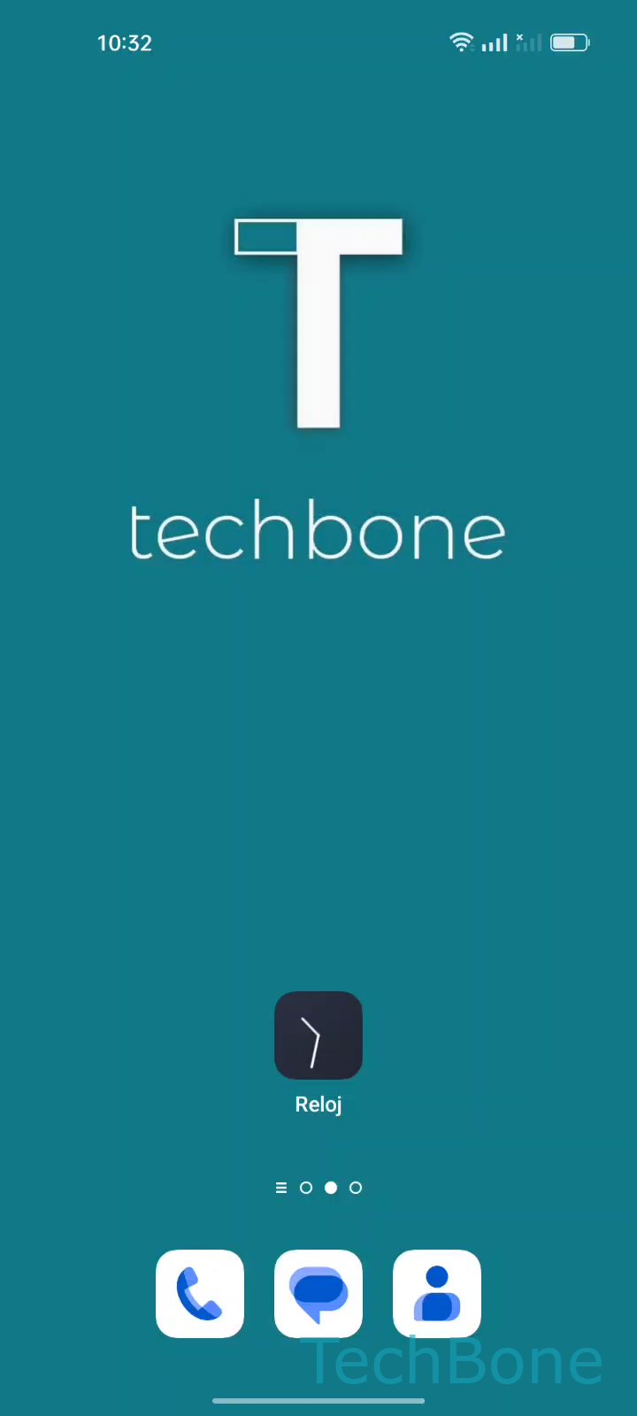 Widget del Reloj Mundial en la pantalla de inicio – Coloros 12: paso 1 – Mantén un Área libreen la pantalla de inicio