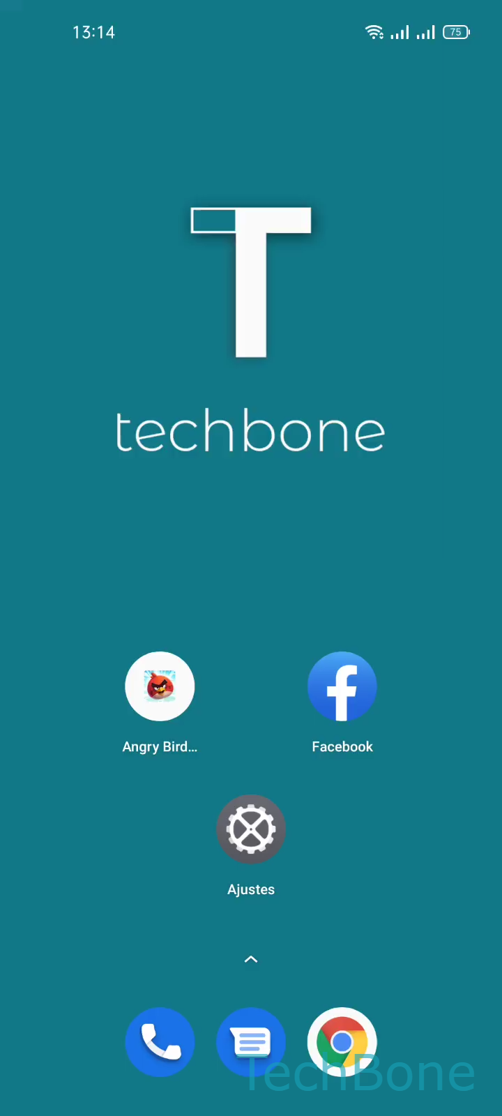 Quitar Acceso Directo de una Aplicación – Realme UI 2: paso 1 – Mantén presionado un Área libreen la Pantalla de inicio