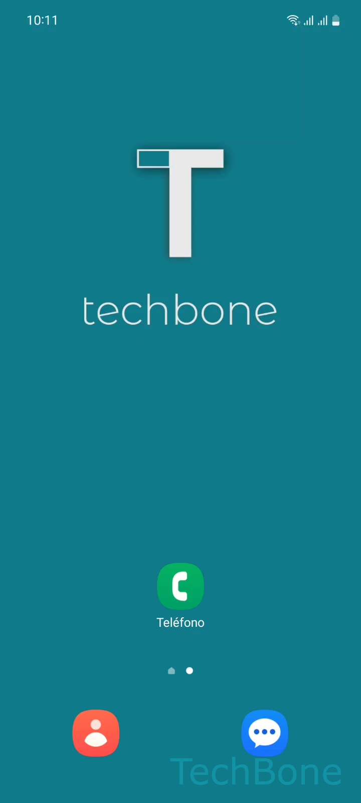 Activar o desactivar el tono al finalizar llamada – One UI 5: paso 1 – Abre Teléfono