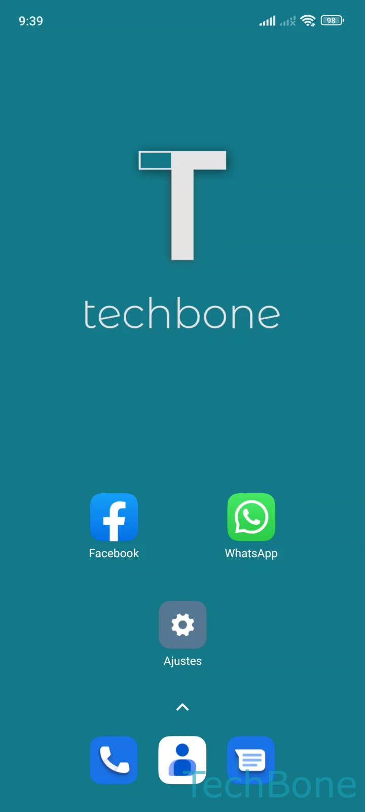 Crear carpetas en la pantalla de inicio – MIUI: paso 1 – Mantén presionado un Área libreen la pantalla de inicio
