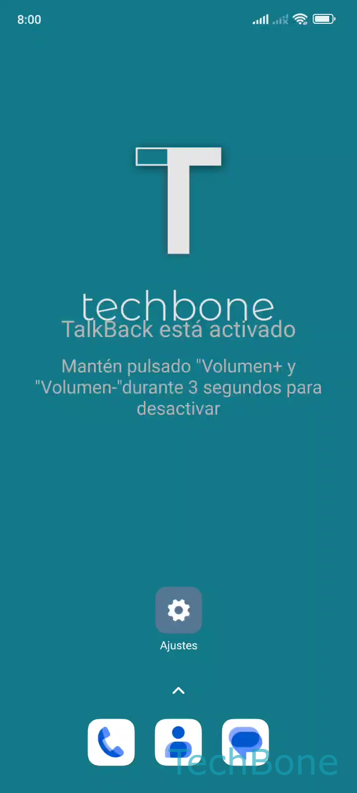 Desactivar TalkBack – MIUI: paso 1 – Presiona Ajustes